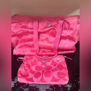 Hot Pink Coach Weekender Zipper Tote!